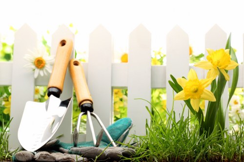 Our dedicated team at work maintaining a garden